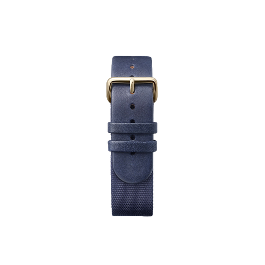 Navy Canvas Mono - Gold 20MM