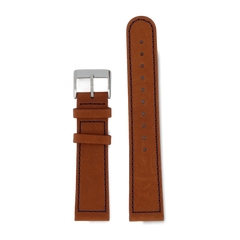 Brown Sewn Classic - Silver 20MM