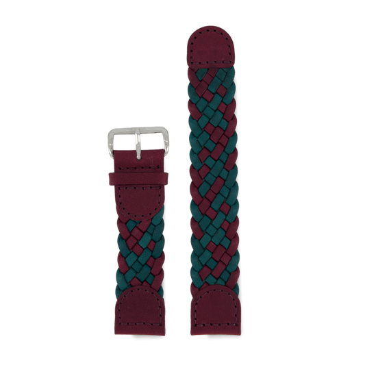 Purple/Green Braided - Silver 20MM