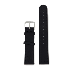 NFC Black Sewn Italian - Silver 20MM