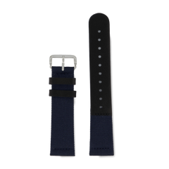 Navy Canvas Classic Black - Silver 20MM