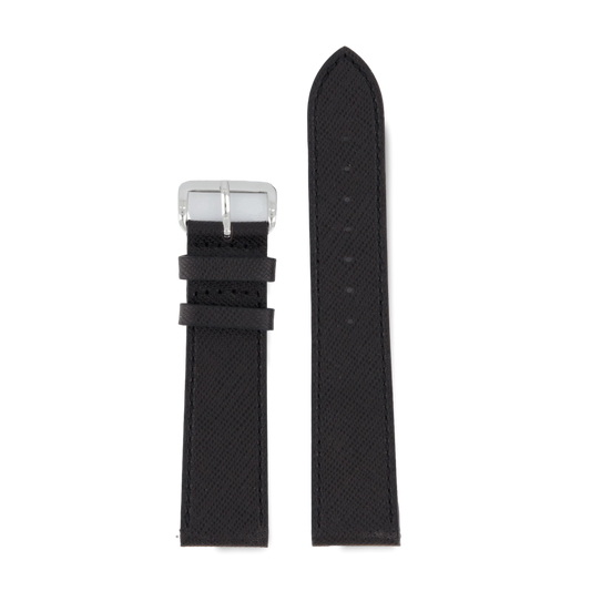 Saffiano Black - Silver 20MM