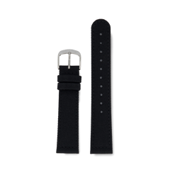 Black Nylon Sewn - Silver 18MM